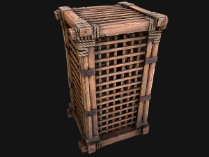 Wooden Prison Cage 3D Model