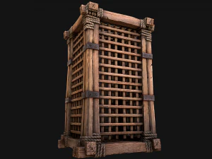 Wooden Prison Cage 3D Model