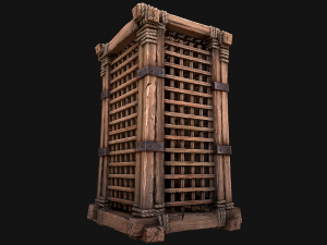 Wooden Prison Cage 3D Модель