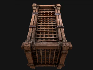 Wooden Prison Cage 3D Model