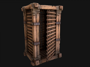 Wooden Prison Cage 3D Модель