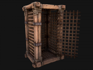 Wooden Prison Cage 3D Модель