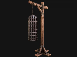 Medieval Torture Cage Set 3D Model