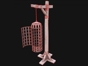Medieval Torture Cage Set 3D Model