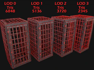 Medieval Torture Cage Set 3D Model