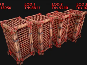 Medieval Torture Cage Set 3D Model