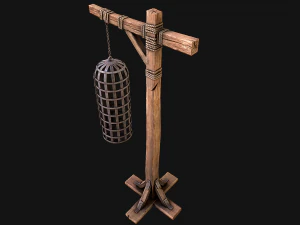 Medieval Torture Cage Set 3D Model