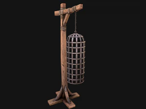 Medieval Torture Cage Set 3D Model