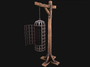 Medieval Torture Cage Set 3D Model