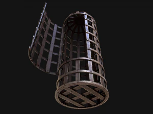 Medieval Torture Cage Set 3D Model