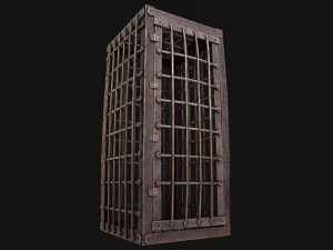 Medieval Torture Cage Set 3D Model