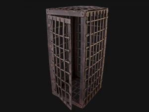 Medieval Torture Cage Set 3D Model