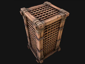 Medieval Torture Cage Set 3D Model