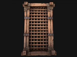 Medieval Torture Cage Set 3D Model