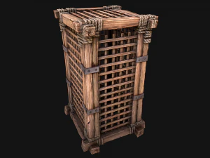 Medieval Torture Cage Set 3D Model