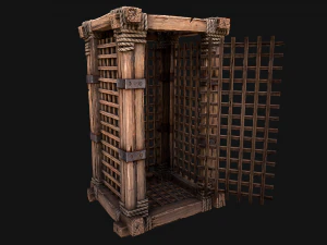 Medieval Torture Cage Set 3D Model