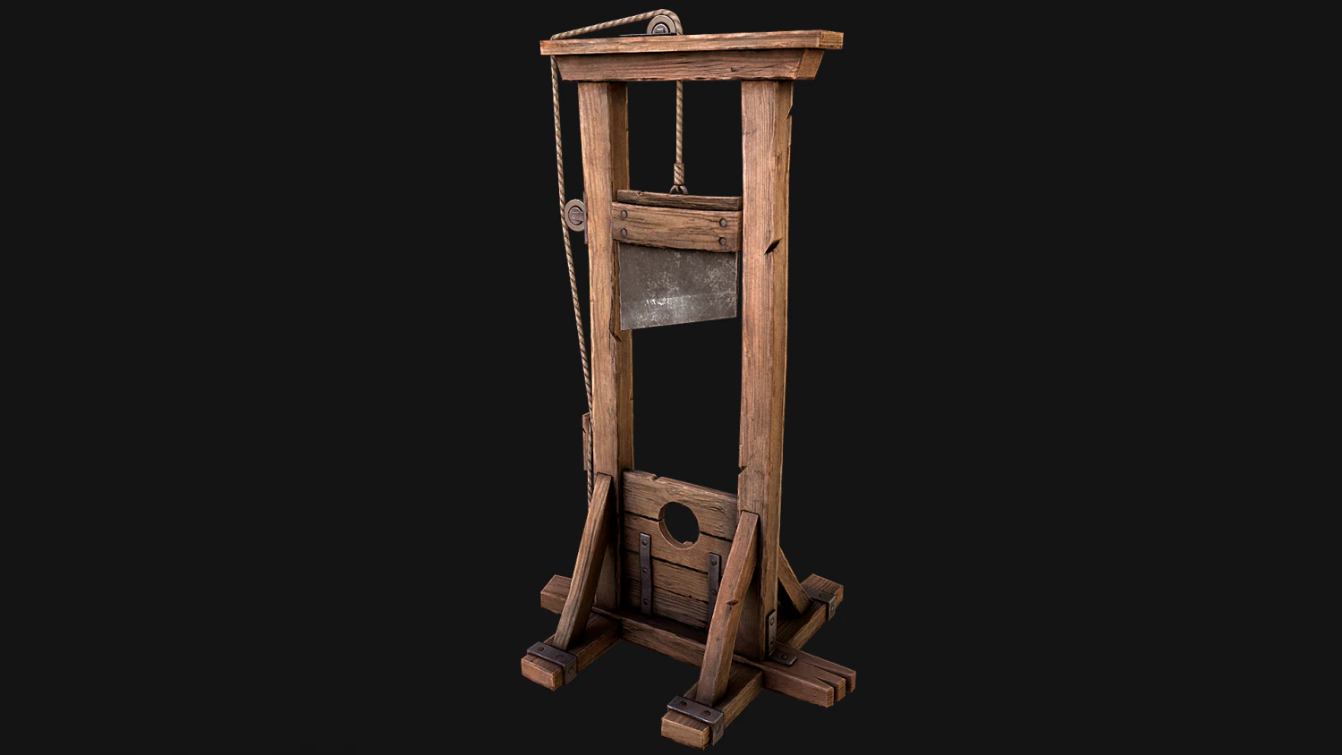 Guillotine Torture 3D Model .c4d .max .obj .3ds .fbx .stl .blend 