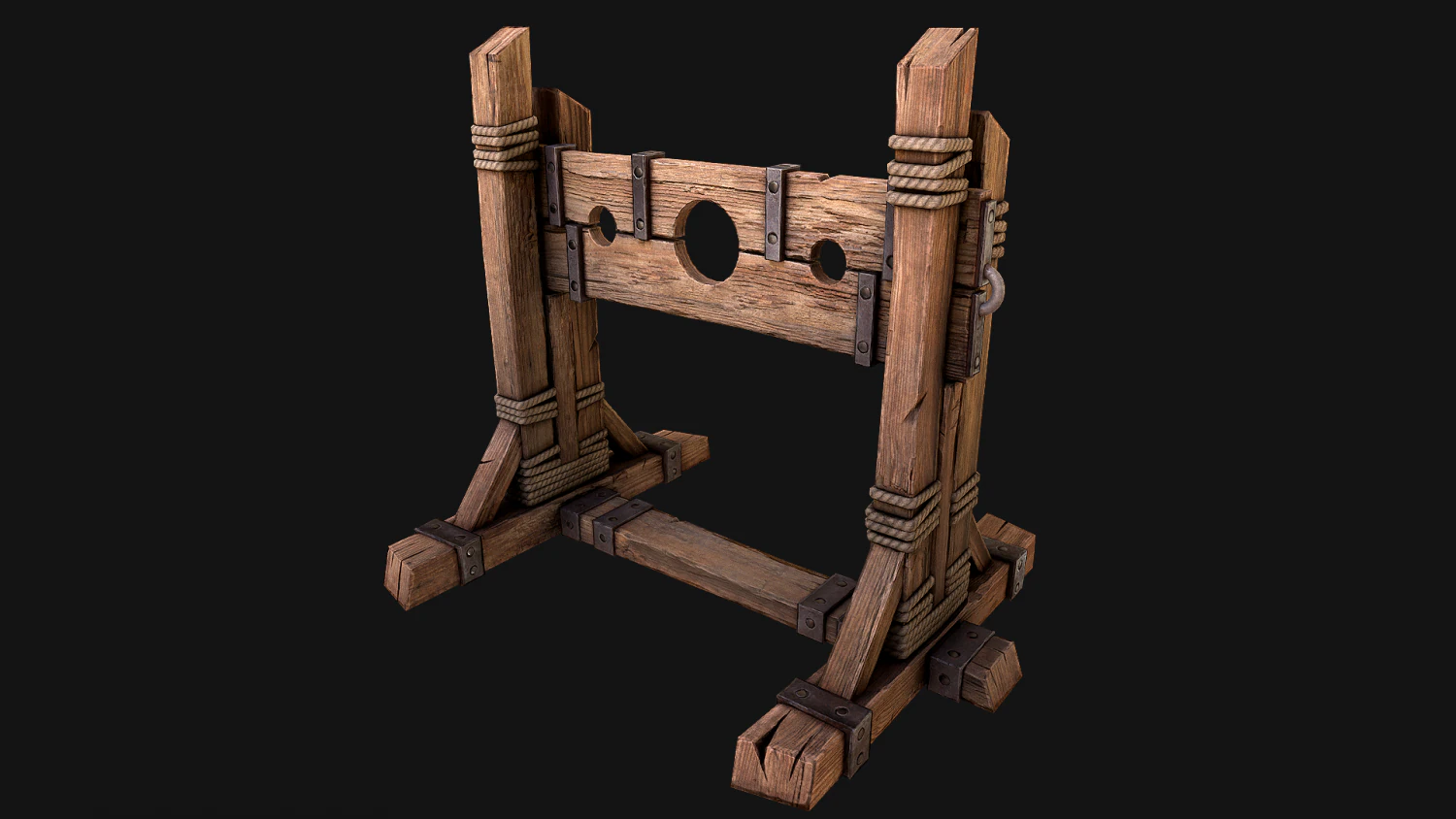 Medieval Pillory Torture 3D Model .c4d .max .obj .3ds .fbx .stl .blend
