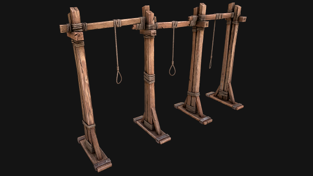 Medieval Gallows Torture Modelo 3D .c4d .max .obj .3ds .fbx .stl .blend 