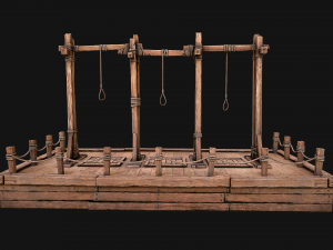 Medieval Gallows Podium Torture 3D Model