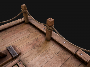 Medieval Gallows Podium Torture 3D Model