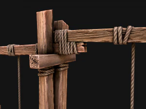 Medieval Gallows Podium Torture 3D Model