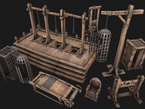 Medieval Torture Device Pack 3D Модель