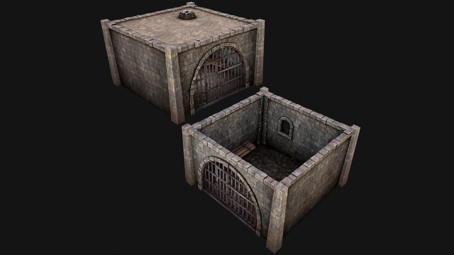 Medieval Prison Cell 3D Model .c4d .max .obj .3ds .fbx .stl .blend 