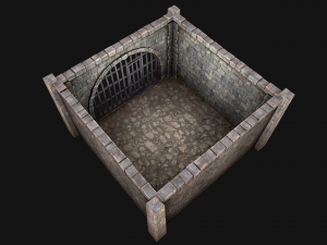Medieval Prison Cell Aviary 3D Model
