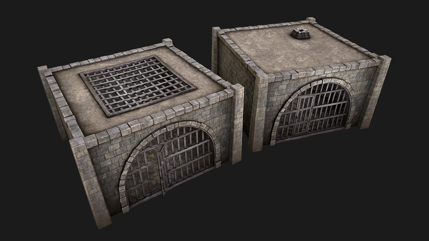 Medieval Dungeon Prison Set 3D Model .c4d .max .obj .3ds .fbx .stl .blend 