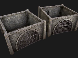 Medieval Dungeon Prison Set 3D Model