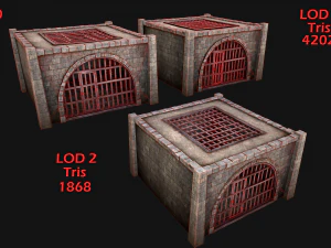 Medieval Dungeon Prison Set 3D Model