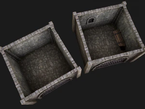 Medieval Dungeon Prison Set 3D Model