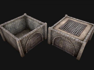 Medieval Dungeon Prison Set 3D Model