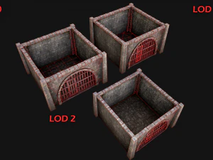 Medieval Dungeon Prison Set 3D Model