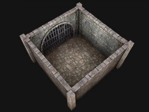 Medieval Dungeon Prison Set 3D Model