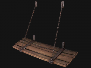 Medieval Prison Bed 3D Model