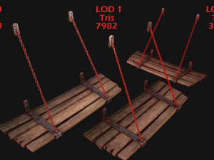 Medieval Prison Bed Model 3D