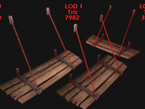 Medieval Prison Bed 3D Model