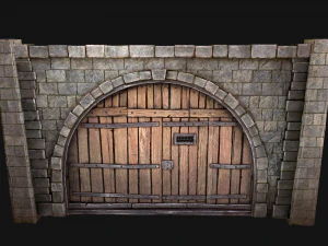 Porte de prison m&eacute;di&eacute;vale Modèle 3D
