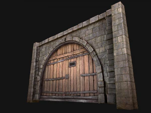 Porte de prison m&eacute;di&eacute;vale Modèle 3D