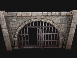 Medieval Prison Bars with Door Modèle 3D