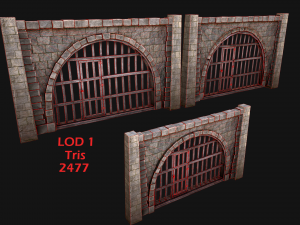 Medieval Prison Bars with Door Modèle 3D