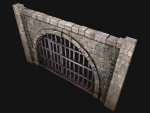 Medieval Prison Bars with Door Modèle 3D