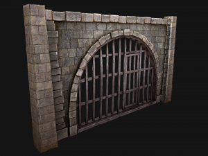 Medieval Prison Bars with Door Modèle 3D