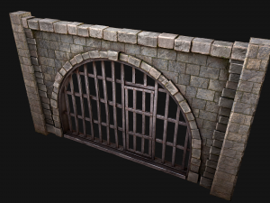 Medieval Prison Bars with Door Modèle 3D