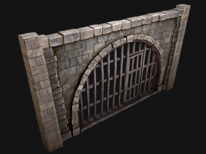 Medieval Prison Bars with Door Modèle 3D
