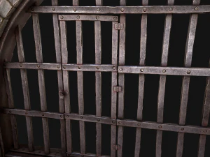 Medieval Prison Bars with Door 3D Model