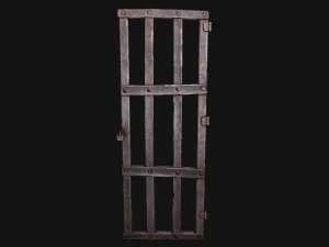 Medieval Prison Bars with Door 3D Model