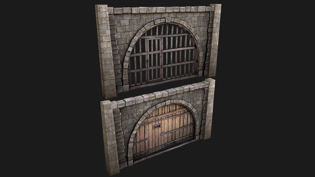 Prison Doors Gate 3D 모델 .c4d .max .obj .3ds .fbx .stl .blend 
